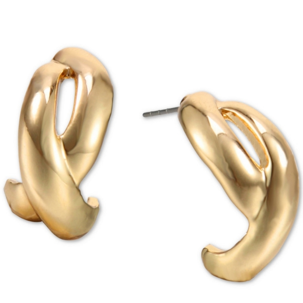 Charter Club Twist Double row J Hoop earnings